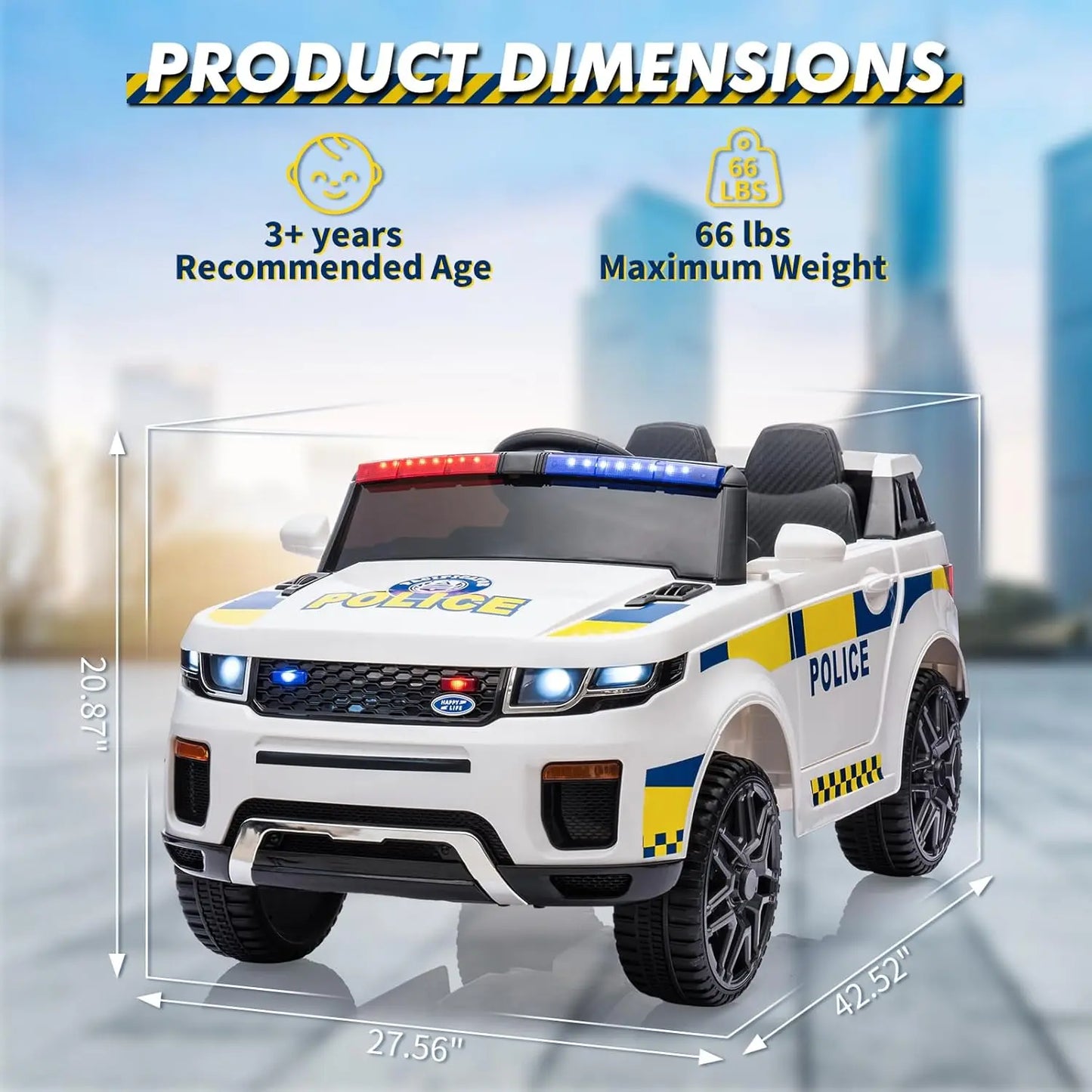 Take charge of the driveway with the HiMISS 12V Police Car Ride On, a thrilling kid-sized cruiser built for bold adventures.