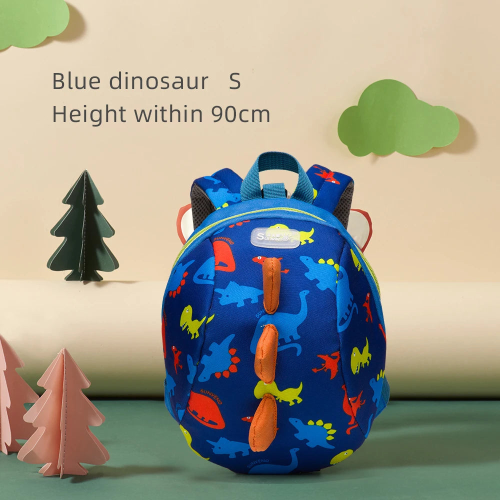 Sunveno Dinosaur Kids Backpack With Safety Harness Lunch Bag Lightweight