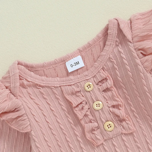 Pudcoco Floral Print 2 Piece Toddler Girls Outfit With Ruffle Pants