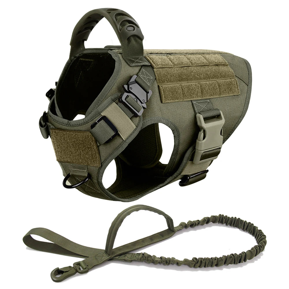 Large Dog Harness and Leash Set for German Shepherd and Malinois Training Walking Vest Collar for Medium and Large Dogs
