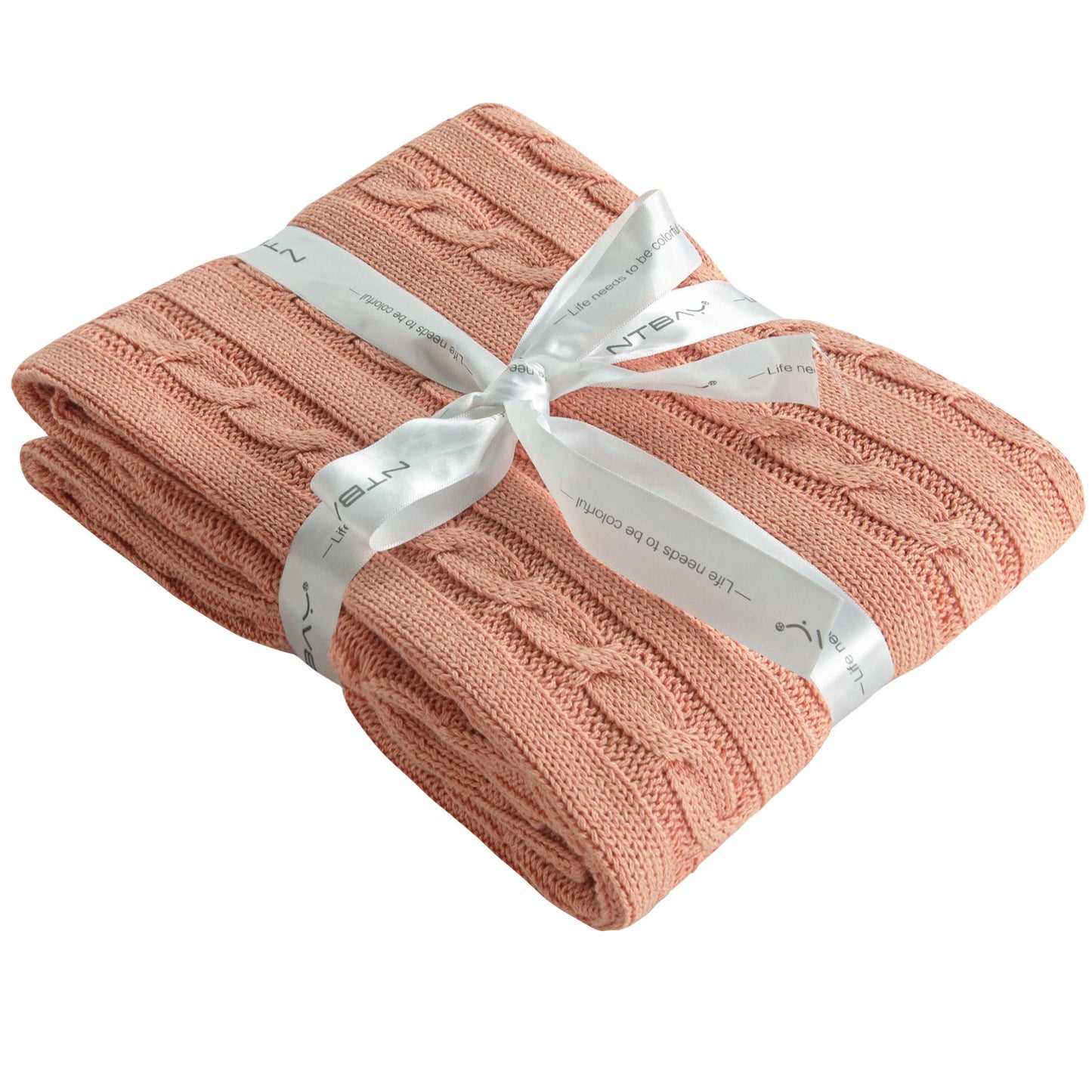 Ntbay 100 Percent Cotton Cable Knit Toddler Blanket Soft Warm Unisex Baby Blanket for Crib