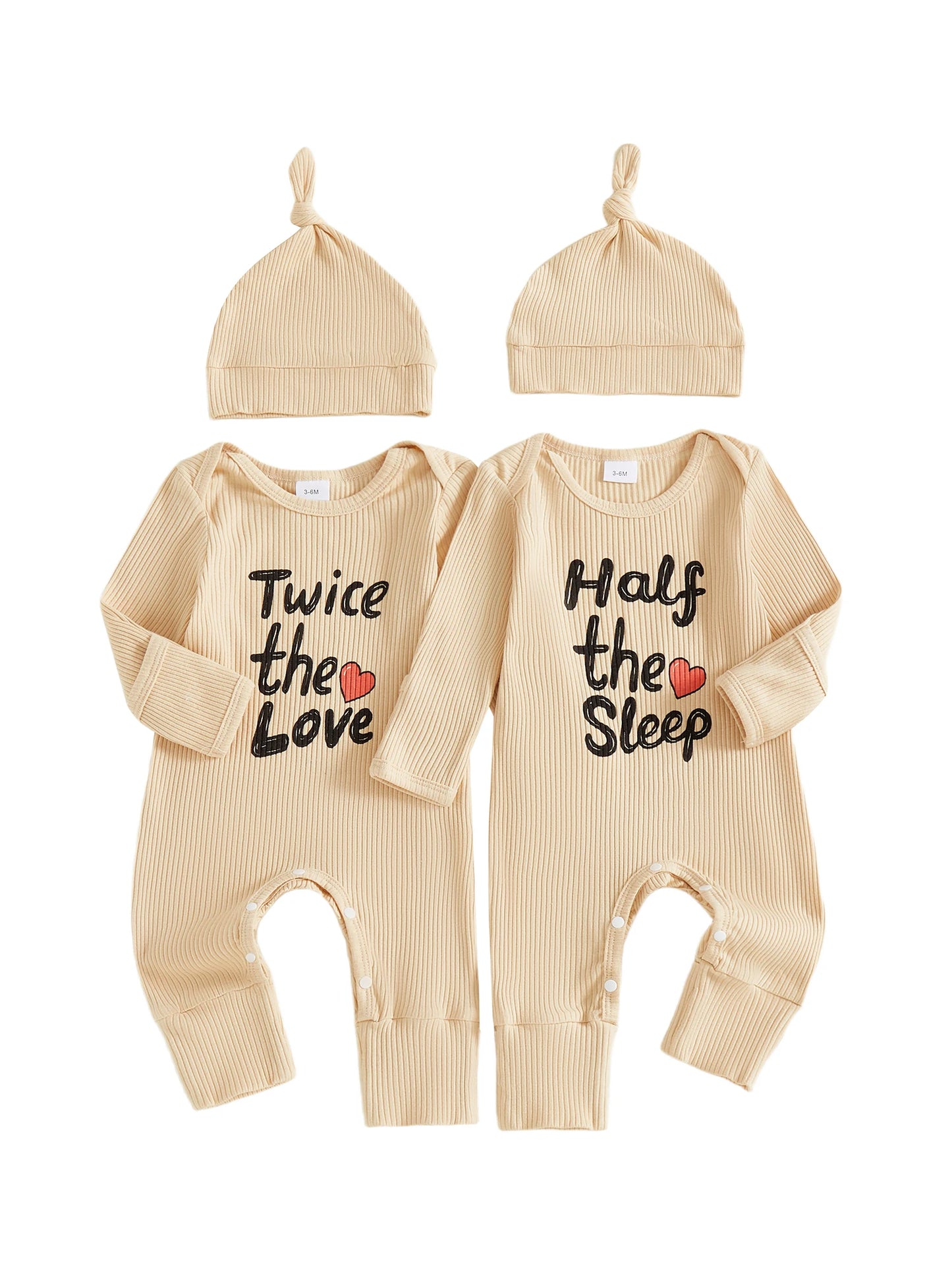 Cherish every twin moment in a coordinated, comfy outfit that fits snugly from newborn days onward and keeps them cozy through long car rides, naps, and cuddles.