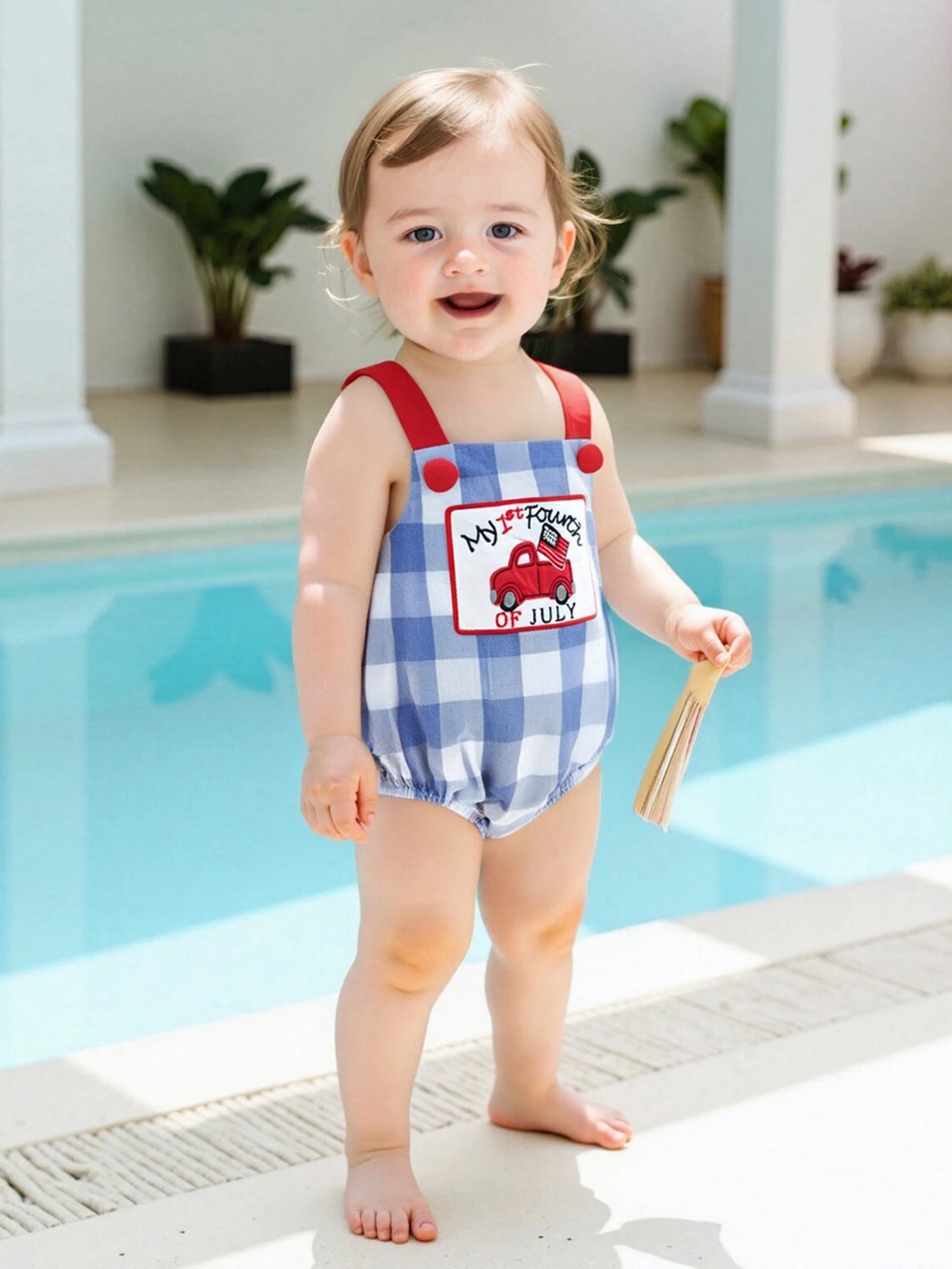 Infant Boys Patriotic Rompers American Flag Jumpsuits