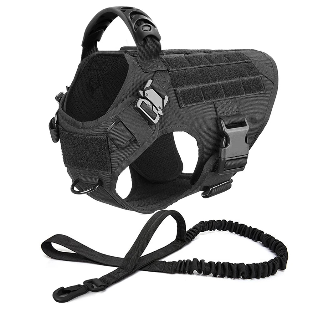 Large Dog Harness and Leash Set for German Shepherd and Malinois Training Walking Vest Collar for Medium and Large Dogs