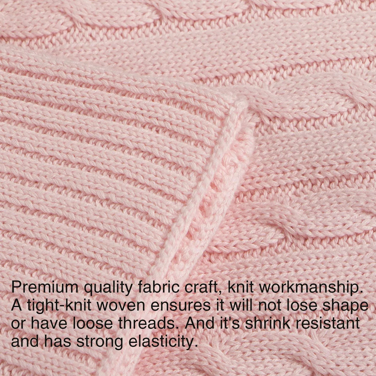 Ntbay 100 Percent Cotton Cable Knit Toddler Blanket Soft Warm Unisex Baby Blanket for Crib
