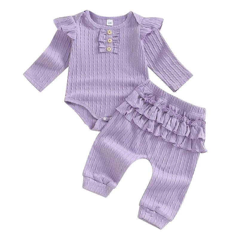 Pudcoco Floral Print 2 Piece Toddler Girls Outfit With Ruffle Pants