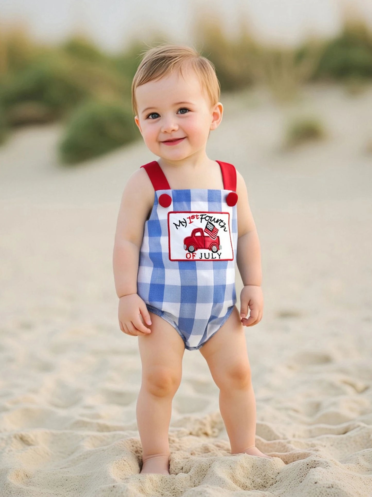 Infant Boys Patriotic Rompers American Flag Jumpsuits