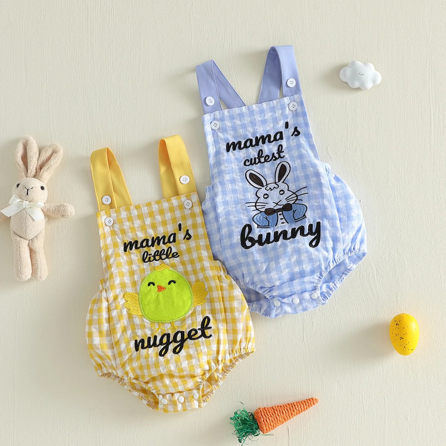 This Easter romper blends playful bunny charm with everyday comfort, giving your little one a picture perfect outfit for celebrations, photos, and all day adventures.