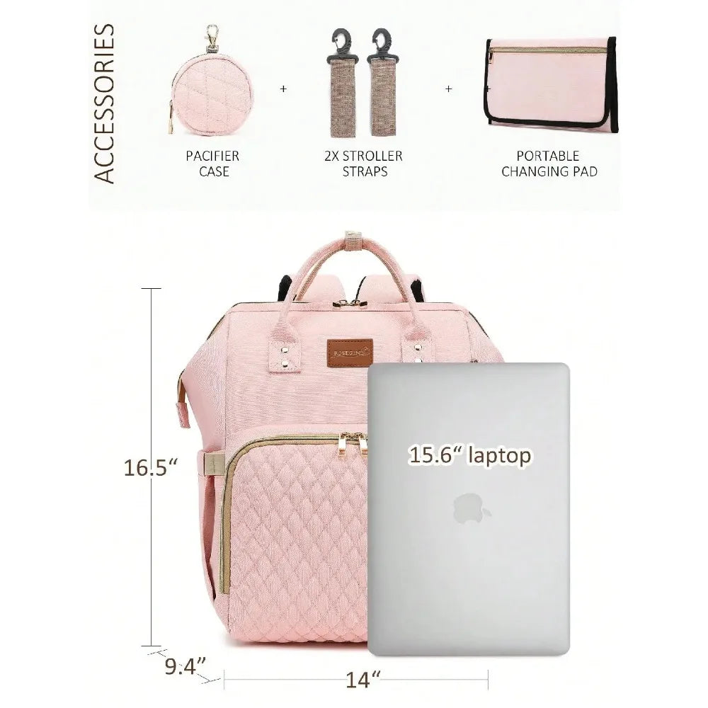 Diaper Bag Backpack With Changing Pad Pacifier Case Baby Bag for Boys and Girls Waterproof Travel Diaper Bag for Moms