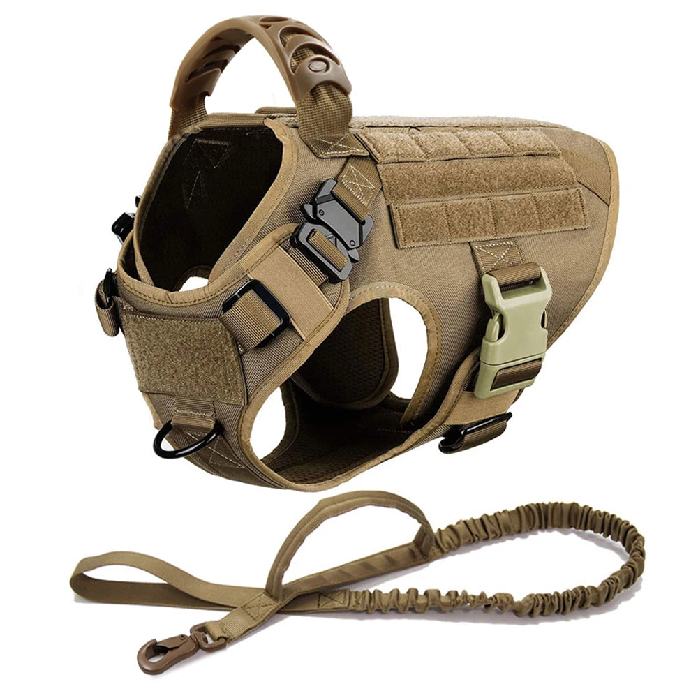Large Dog Harness and Leash Set for German Shepherd and Malinois Training Walking Vest Collar for Medium and Large Dogs
