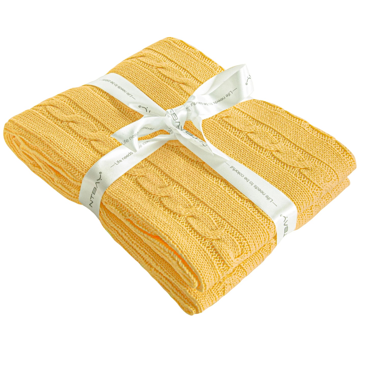 Ntbay 100 Percent Cotton Cable Knit Toddler Blanket Soft Warm Unisex Baby Blanket for Crib