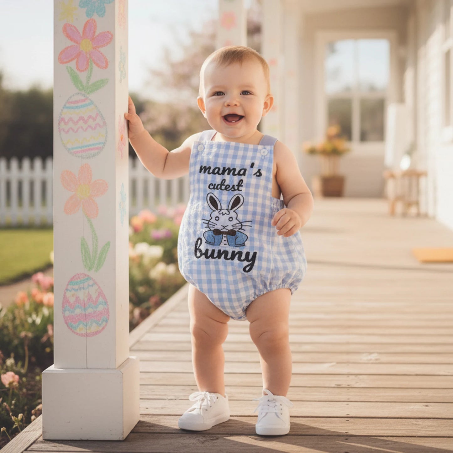This Easter romper blends playful bunny charm with everyday comfort, giving your little one a picture perfect outfit for celebrations, photos, and all day adventures.