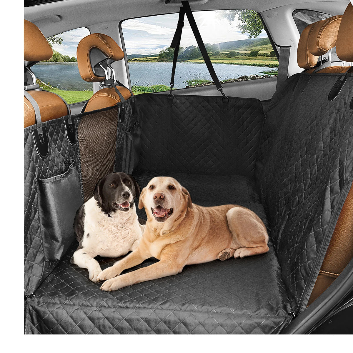 Dog Car Back Seat Extender Pet Backseat Cover Protector Hammock Carrier Mat Waterproof Safety Cover for All Breeds