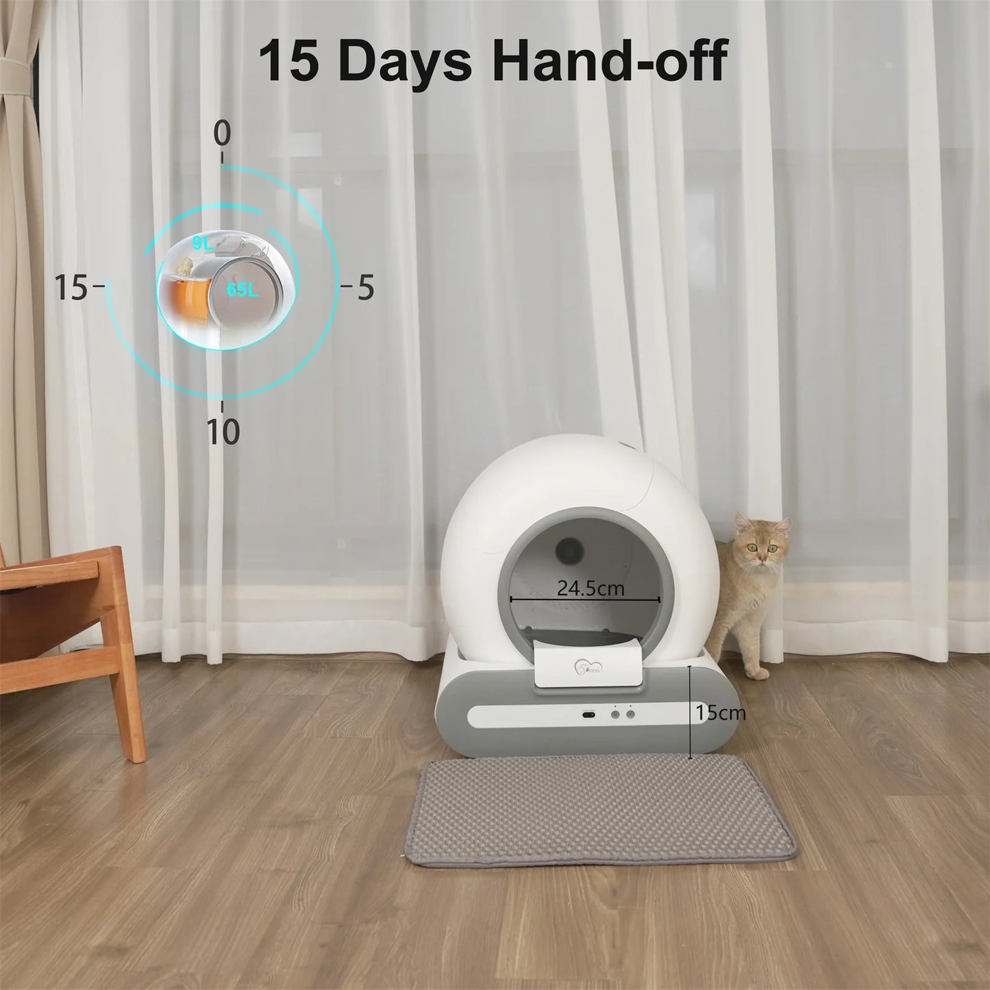 DOEL Auto Self Cleaning Cat Litter Box With App Control