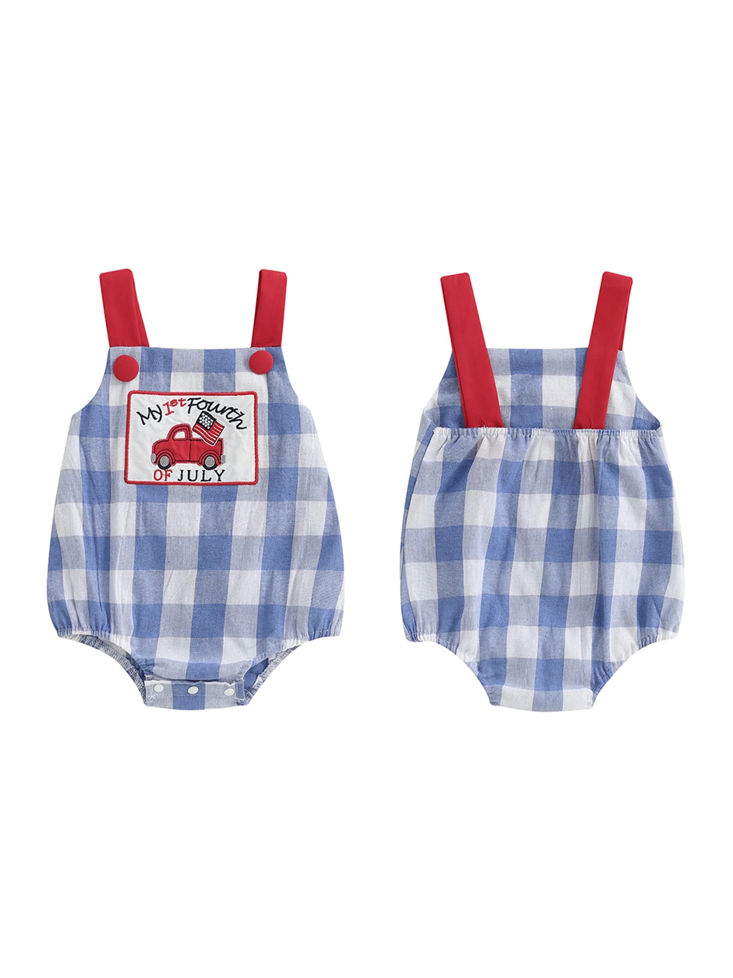 Infant Boys Patriotic Rompers American Flag Jumpsuits