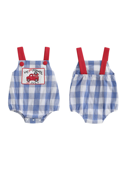 Infant Boys Patriotic Rompers American Flag Jumpsuits