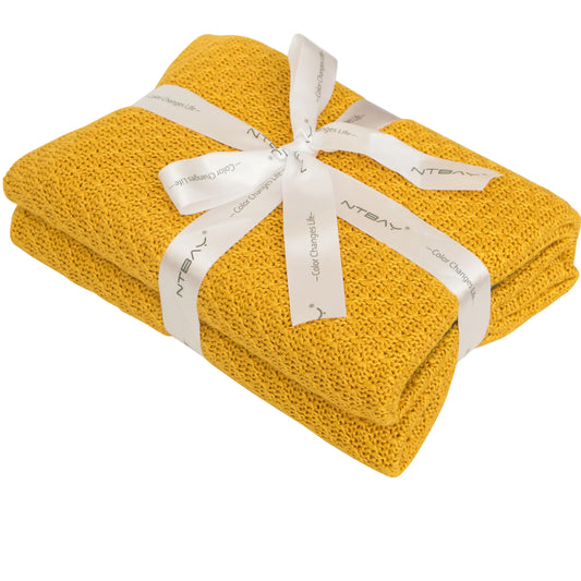 Ntbay Natural Bamboo Cable Knit Toddler Blanket Soft and Cooling Touch Baby Blanket 100 Percent Bamboo Fiber 75 x 100 cm