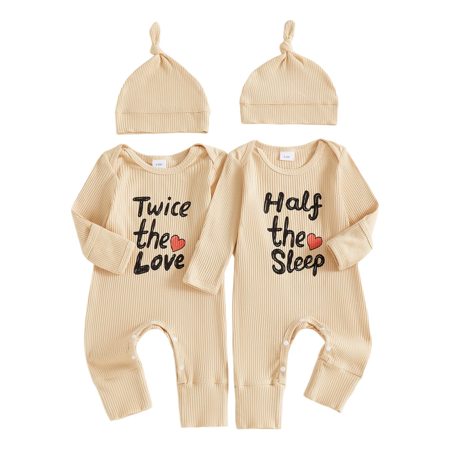 Cherish every twin moment in a coordinated, comfy outfit that fits snugly from newborn days onward and keeps them cozy through long car rides, naps, and cuddles.
