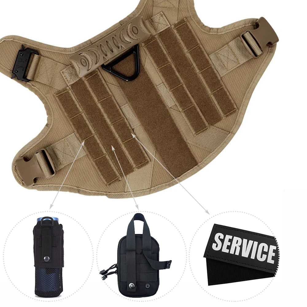 Large Dog Harness and Leash Set for German Shepherd and Malinois Training Walking Vest Collar for Medium and Large Dogs
