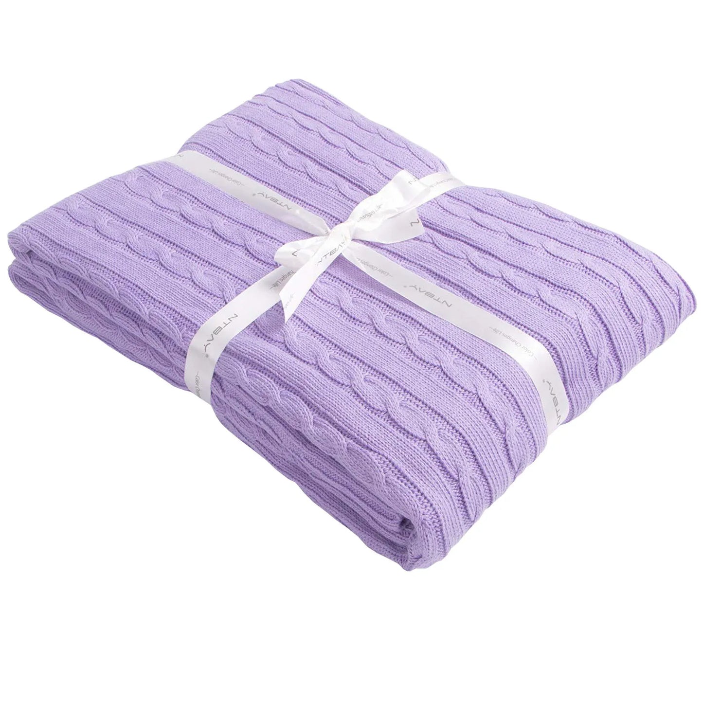 Ntbay 100 Percent Cotton Cable Knit Toddler Blanket Soft Warm Unisex Baby Blanket for Crib
