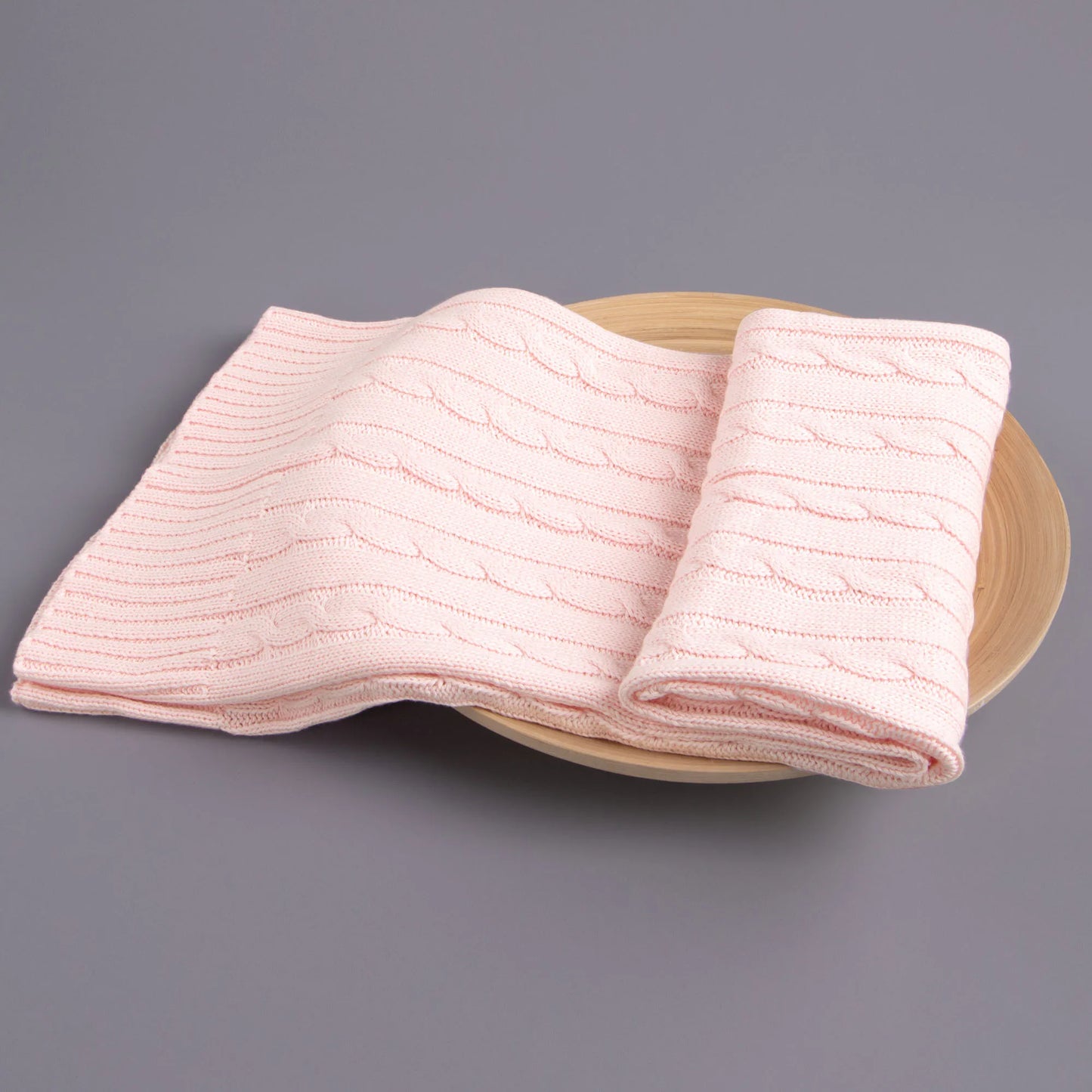 Ntbay 100 Percent Cotton Cable Knit Toddler Blanket Soft Warm Unisex Baby Blanket for Crib