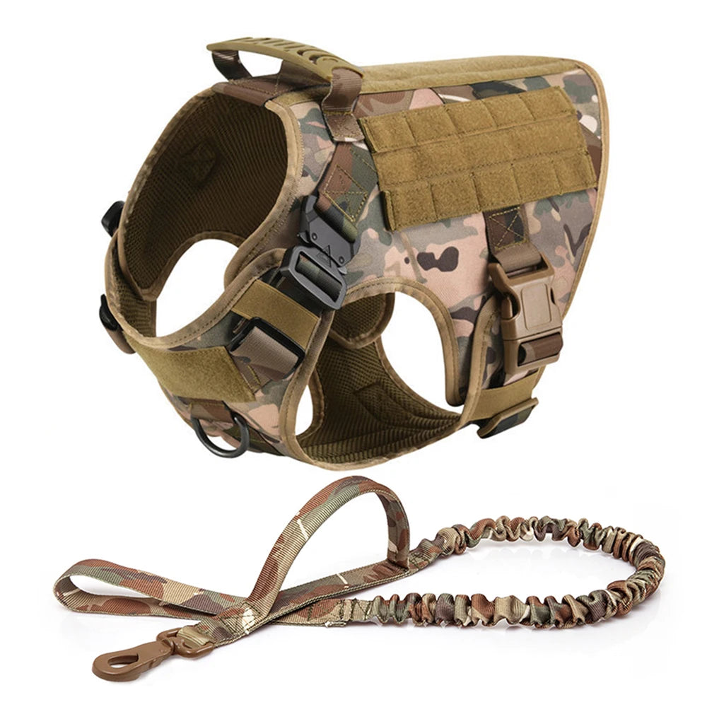 Large Dog Harness and Leash Set for German Shepherd and Malinois Training Walking Vest Collar for Medium and Large Dogs