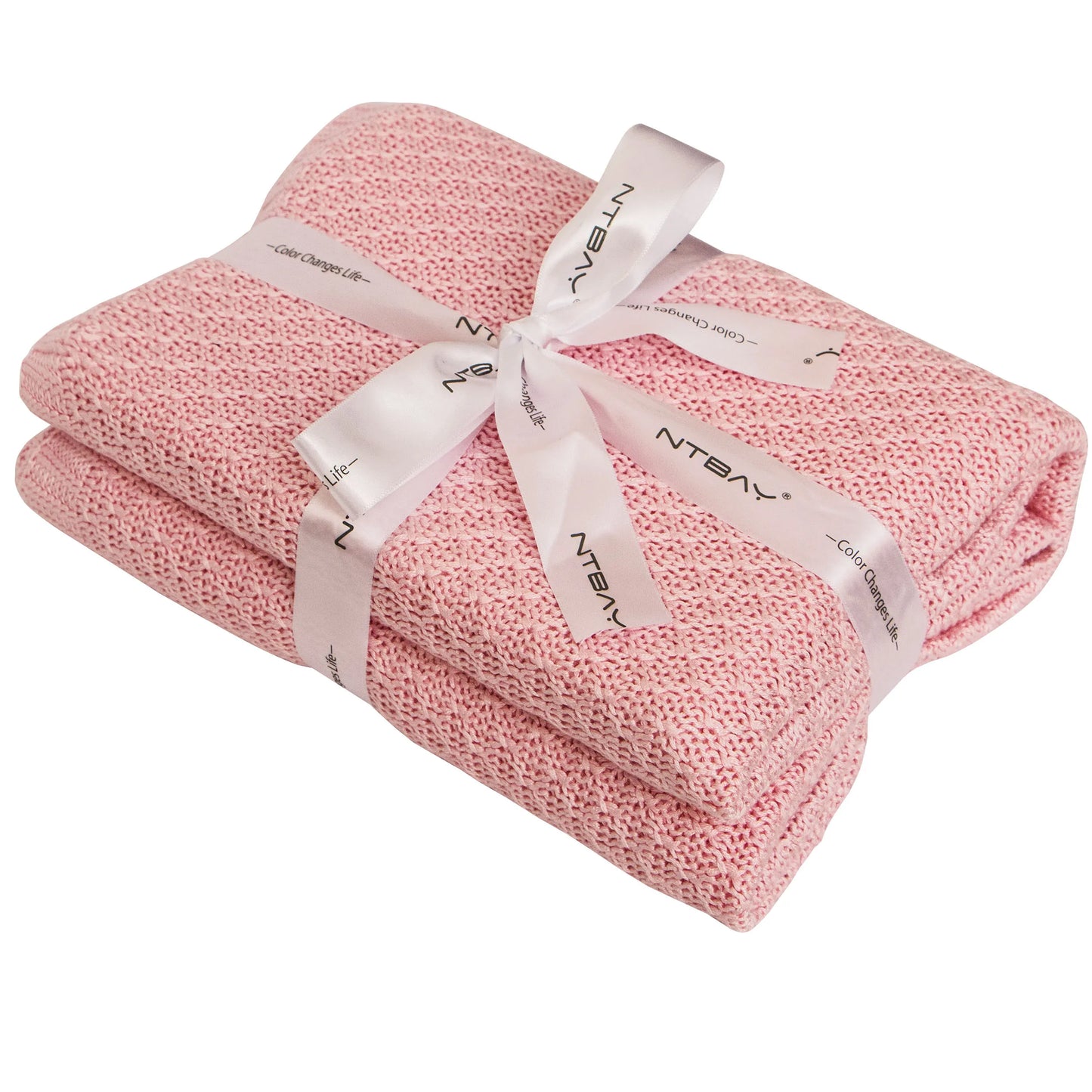 Ntbay Natural Bamboo Cable Knit Toddler Blanket Soft and Cooling Touch Baby Blanket 100 Percent Bamboo Fiber 75 x 100 cm