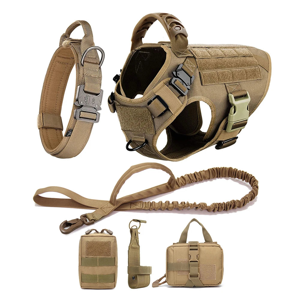 Large Dog Harness and Leash Set for German Shepherd and Malinois Training Walking Vest Collar for Medium and Large Dogs